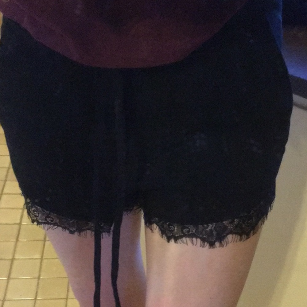 Black shorts with lace